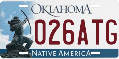 OK license plate 026ATG