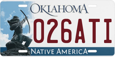 OK license plate 026ATI