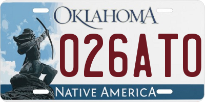 OK license plate 026ATO