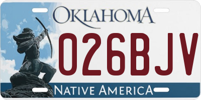 OK license plate 026BJV