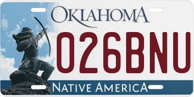OK license plate 026BNU
