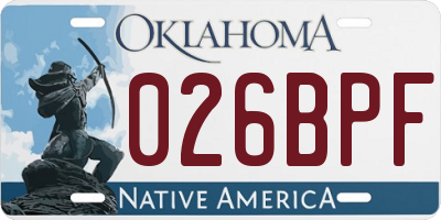 OK license plate 026BPF