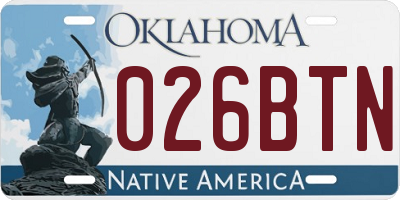 OK license plate 026BTN