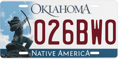 OK license plate 026BWO