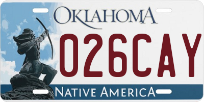 OK license plate 026CAY