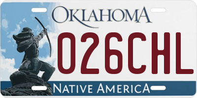 OK license plate 026CHL
