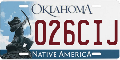 OK license plate 026CIJ