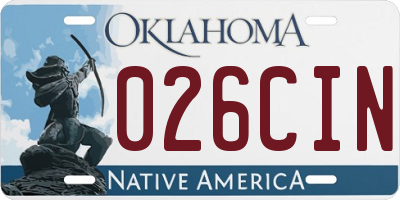 OK license plate 026CIN