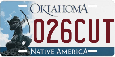 OK license plate 026CUT