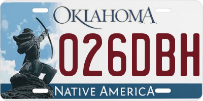 OK license plate 026DBH