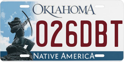 OK license plate 026DBT