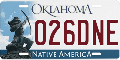 OK license plate 026DNE