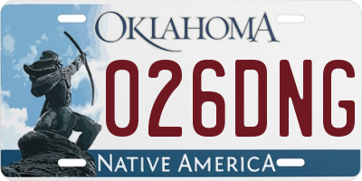 OK license plate 026DNG
