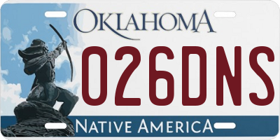 OK license plate 026DNS