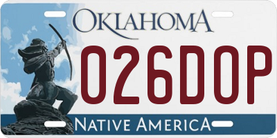 OK license plate 026DOP