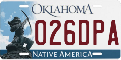 OK license plate 026DPA