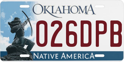 OK license plate 026DPB