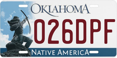 OK license plate 026DPF