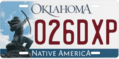 OK license plate 026DXP