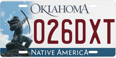 OK license plate 026DXT