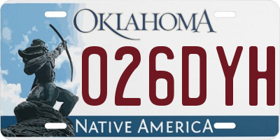 OK license plate 026DYH