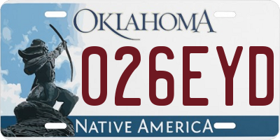 OK license plate 026EYD