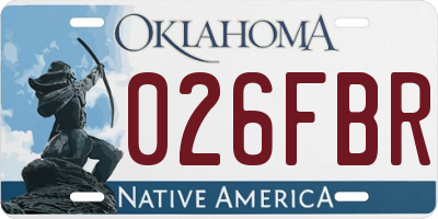 OK license plate 026FBR