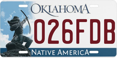 OK license plate 026FDB