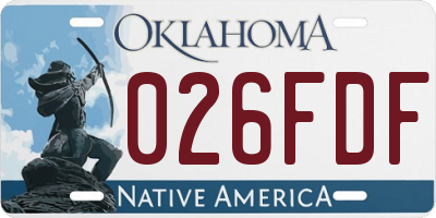 OK license plate 026FDF