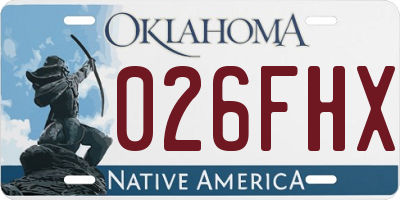 OK license plate 026FHX