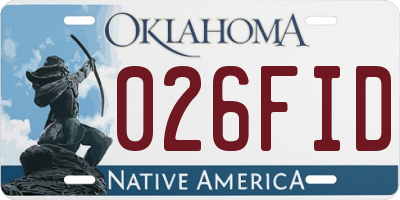 OK license plate 026FID
