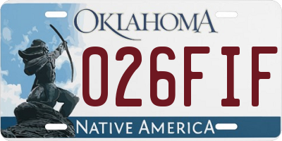 OK license plate 026FIF