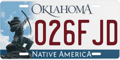 OK license plate 026FJD