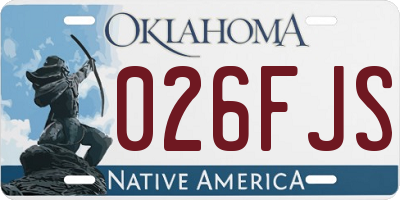 OK license plate 026FJS