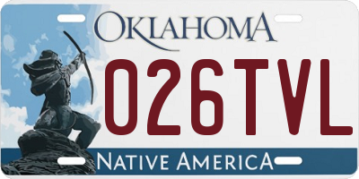 OK license plate 026TVL