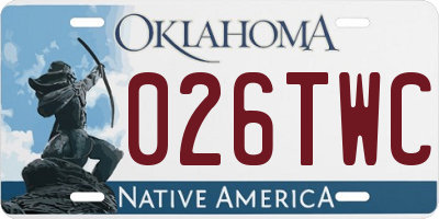 OK license plate 026TWC