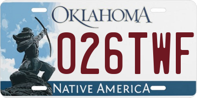 OK license plate 026TWF