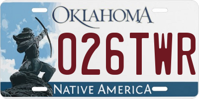 OK license plate 026TWR