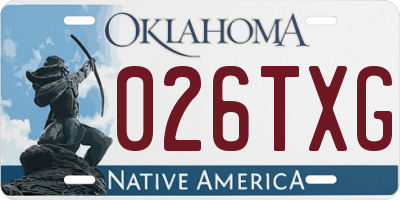 OK license plate 026TXG