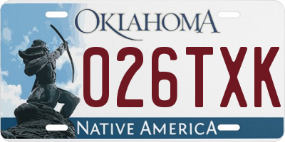 OK license plate 026TXK