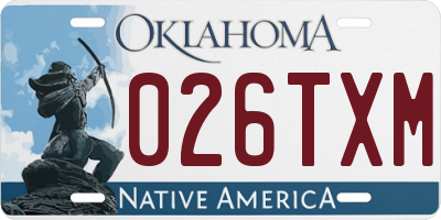 OK license plate 026TXM