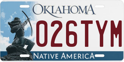 OK license plate 026TYM