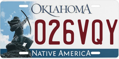OK license plate 026VQY