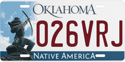 OK license plate 026VRJ