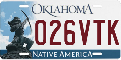 OK license plate 026VTK