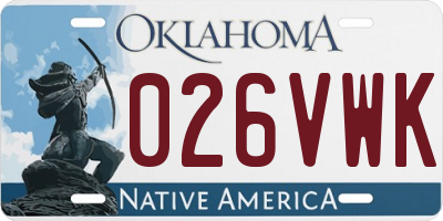 OK license plate 026VWK