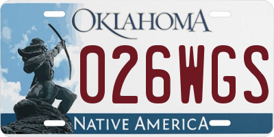 OK license plate 026WGS