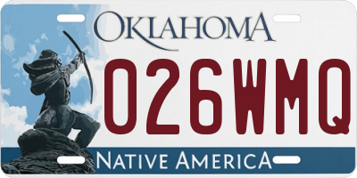 OK license plate 026WMQ
