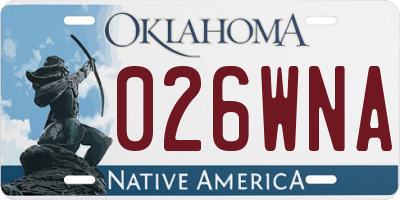 OK license plate 026WNA