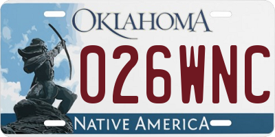 OK license plate 026WNC